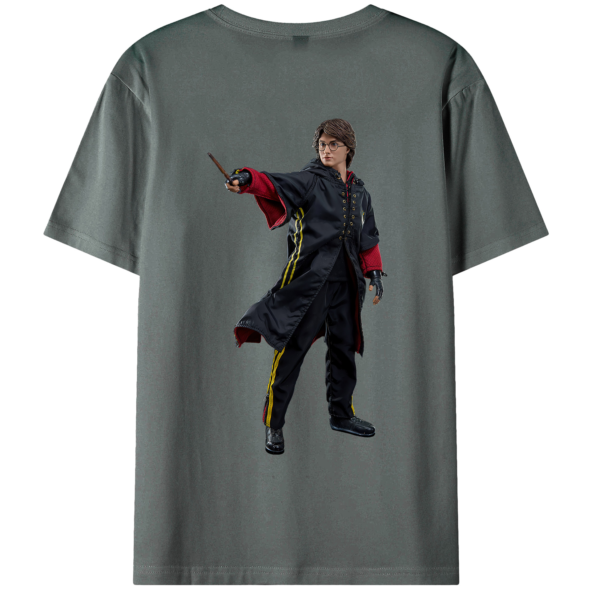 （画像用） Harry Potter ハリー・ポッターシリーズ 綿100％ メンズ半袖Tシャツ（バックプリント） 通気性